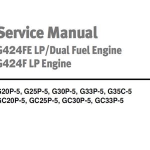 Doosan G424FE LP Dual Fuel Engine and G424F LP Engine Repair Service Manual PDF