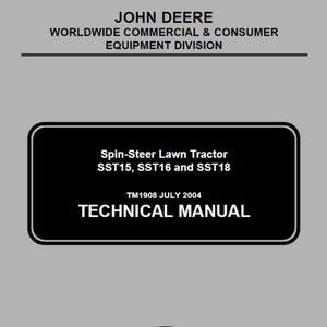 John Deere SST15 SST16 SST18 Spin Steer Lawn Tractor Technical Manual TM1908 PDF