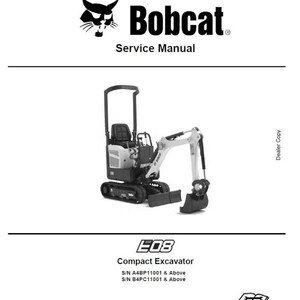 Bobcat E08 Compact Excavator Service Repair Technical Manual, ebook pdf INSTANT DOWNLOAD English Language