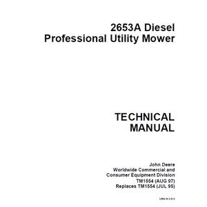 John Deere 2653A Diesel Professional Utility Mower Repair Technical Manual TM1554 PDF
