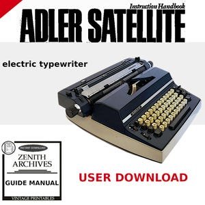Adler Satellite Electric Typewriter user guide | Printable Download | In English