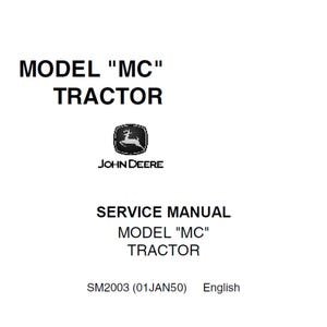 John Deere MC Tractors Service Manual SM2003 PDF