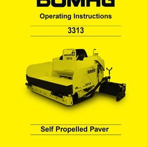 Bomag 3313 Operating Instructions - English (PDF Download)