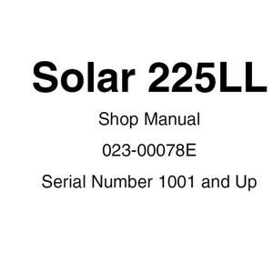 Daewoo Doosan Solar S225LL Excavator Service Manual S/N 1001 and Up 023-00078E PDF