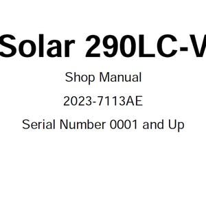 Daewoo Doosan Solar S290LC-V Excavator Service Manual S/N 0001 and Up 2023-7113AE PDF