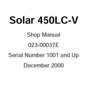 Daewoo Doosan Solar S450LC-V Excavator Service Manual S/N 1001 and Up 023-00037E PDF