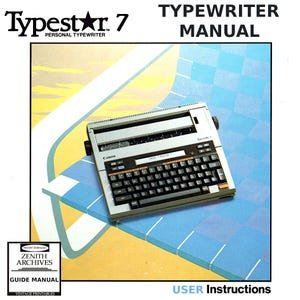 Canon Typestar 7 Typewriter Manual | Printable Download | In English