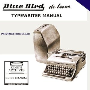 Bluebird De Luxe typewriter Manual | Printable Download | In English