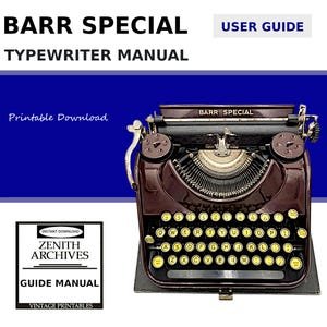 Barr Special typewriter guide | Manual for typewriter| Printable Download | In English