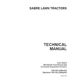 John Deere 1438GS - 2046HV Lawn Tractors Repair Technical Manual TM1769 PDF