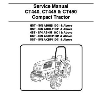 Bobcat - 440, 445 and 450 Compact Tractor Service Manual Tractor CT440, CT445 and CT450, ebook pdf INSTANT DOWNLOAD English Language