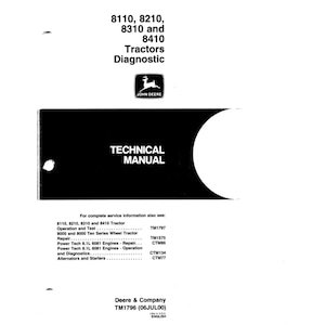John Deere 8110 8210 8310 8410 Tractor Diagnostics Technical Manual TM1796 PDF 1