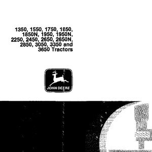 John Deere 1350 1550 1750 1850 1850N 1950 1950N 2250 2450 2650 2650N 2850 3050 3350 3650 Tractors Technical Manual TM4446 PDF