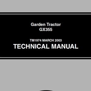 John Deere GHX355 Garden Tractors Technical Manual TM1974 PDF