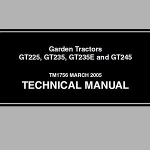 John Deere GT225 GT235 GT235E GT245 Garden Tractors Technical Manual TM1756 PDF