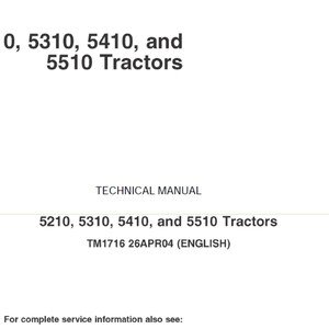 John Deere 5210 5310 5410 5510 Tractor Diagnostic Repair Technical Manual TM1716 PDF