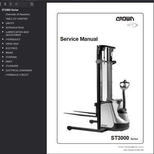 Crown ST3000 Series Pallet Jack Forklift Maintenance Service Repair Manual Pdf Download