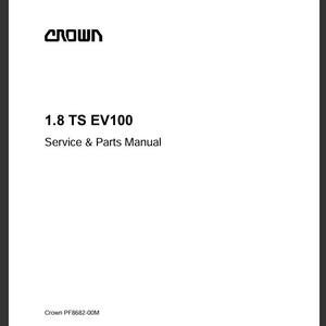 Crown 1.8TS Cableform & EV100 Pallet Jack Forklift Service and Parts Manual PDF Download