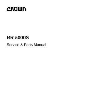 Crown RR5000 RD5000 RR5000S RD5000S Pallet Jack Forklift Service and Parts Manual PDF Download