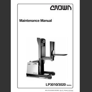 Crown LP3010, LP3020 Series Pallet Jack Forklift Maintenance Service Repair Manual Pdf Download