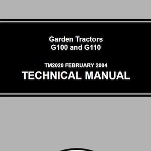 John Deere G100 G110 Garden Tractors Technical Manual TM2020 PDF