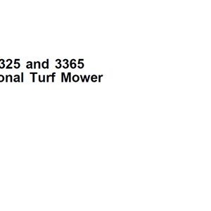 John Deere 3325 3365 Professional Turf Mower Technical Manual TM1427 PDF