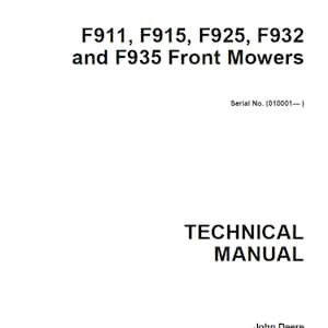 John Deere F911 F915 F925 F932F F935 Front Mower Repair Technical Manual TM1487 PDF