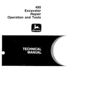 John Deere 490 Excavator Technical Manual TM1302 PDF