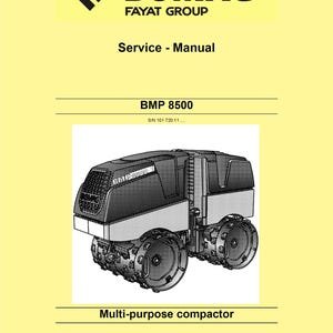 Bomag Compactor BMP8500 Service Manual 00891577 2012 - English  (Pdf Download)