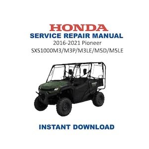Honda Pioneer SXS1000 M2/M4 Service Manual | 2016–2021 UTV Repair Guide | Instant Digital Download | PDF