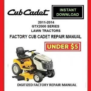 Cub Cadet GTX2100 Lawn Tractors Service Repair Manual pdf Download 2011-2014 Active