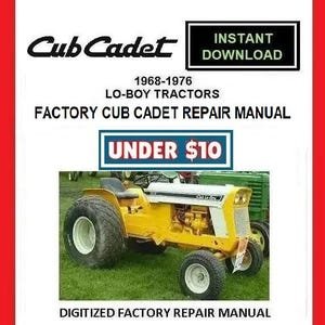 Cub Cadet LO-BOY 154 184 185 Tractors Service Repair Manual pdf Download 1968-1976