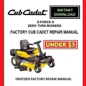 Cub Cadet Z-FORCE S Zero Turn Mower Service Repair Manual pdf Download