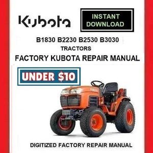 KUBOTA B1830 B2230 B2530 B3030 Tractors Workshop Service Repair Manual pdf Download