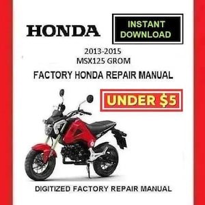 HONDA MSX125 GROM 2013-2015 Factory Service Repair Manual pdf Download