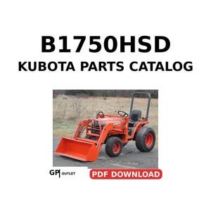 Kubota B1750HSD Parts Catalog PDF Digital Download Tractor Spare Parts Manual