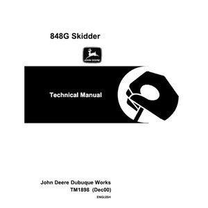 John Deere 848G Skidders Repair Technical Manual TM1898 PDF Digital Download