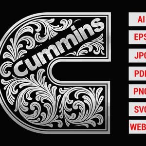 Cummins Engine Logo | SVG PNG Decal (Digital Download)