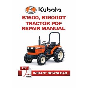 Kubota B1600 B1600DT Tractor Repair Manual PDF