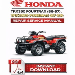 Honda TRX350 FOURTRAX (86-87), TRX350D FOREMAN (87-89) PDF Service Manual