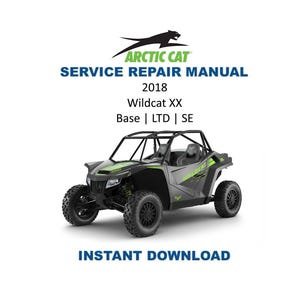 2018 Textron (Arctic Cat) Wildcat XX Service Manual | UTV Repair Guide | Instant Digital Download | PDF