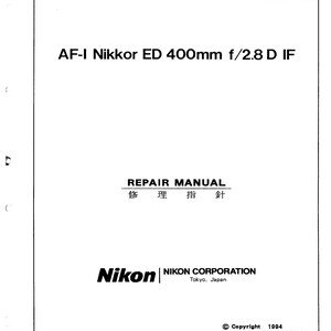 il_300x300.7731747686_phli Nikon AF-I 400mm f2.8D - Service Manual - Repair Manual - Workshop Manual - PDF Download