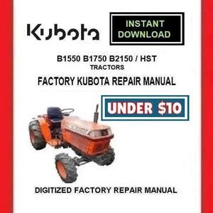 KUBOTA B1550 B1750 B2150 / HST Tractors Workshop Service Repair Manual pdf Download