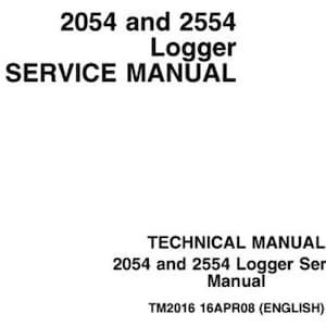 John Deere 2054 2554 Delimber Harvester Logger Repair Service Technical Manual TM2016 PDF