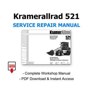Kramerallrad 521 Service Manual, Complete Factory Spare Parts List / Parts Catalog, Instant PDF Download