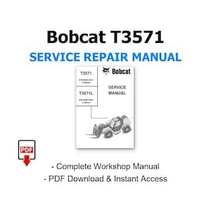 Bobcat T3571 Service Manual, Complete Repair Guide, Workshop, Maintenance, Wiring, Instant PDF Download