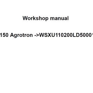 Deutz Fahr 6150 Agrotron WSXU110200LD50001 Tractor Workshop Service Manual PDF Digital Download