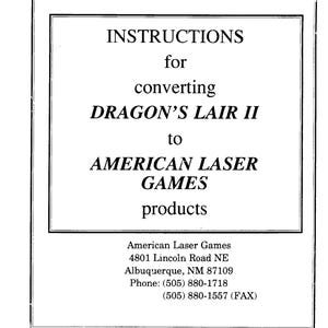 DRAGONS LAIR 2 To American Laser Games - Service Manual - Parts Manual - Owner manual -  Pdf Download