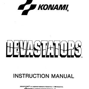 KONAMI - DEVASTATORS  - Service Manual - Parts Manual - Owner manual -  Pdf Download