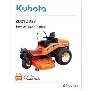 Kubota ZD21 ZD28 Service Repair Manual PDF Digital Download PDF
